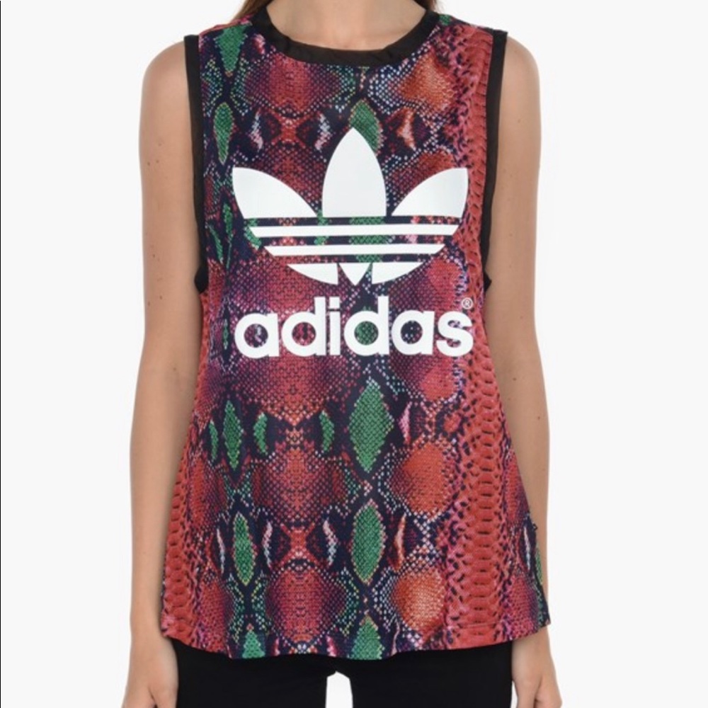 Adidas Multicolor Muscle Tank - Sheer Snake Print